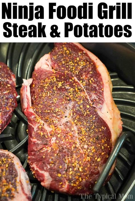 Flip steaks and cook for 1 to 5 minutes depending on the steak thickness and desired doneness. Ninja Foodi Grill steak and potatoes recipe + how to use ...