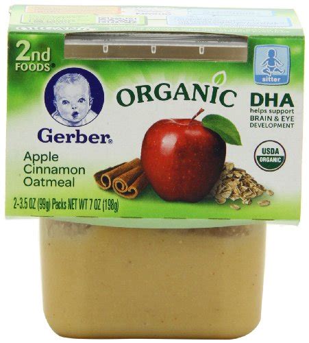 Gerber Organic 2nd Foods Apple Cinnamon Oatmeal 2 Count 35 Ounce Pack