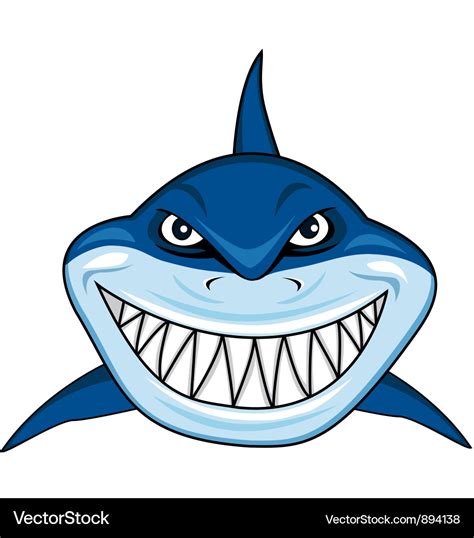 Smiling Shark Cartoon Royalty Free Vector Image