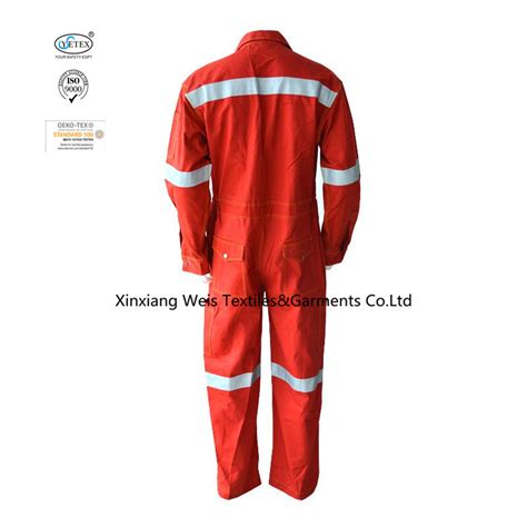 High Quality Full Cotton Red Fire Retardant Coveralls Fr Safety