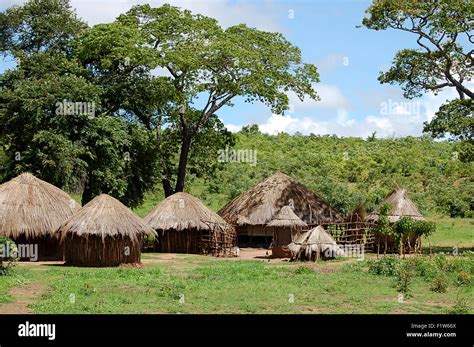 Huts Village Zambia Stock Photo Alamy