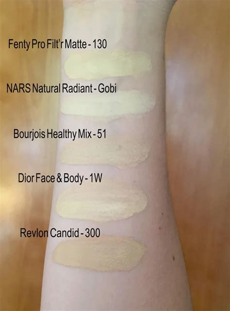 Swatches Of All Of My Foundations Fair Cool Olive Skin I M Much More