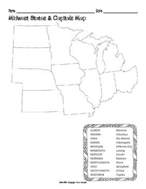 Blank Map Of Midwest States Printable Map