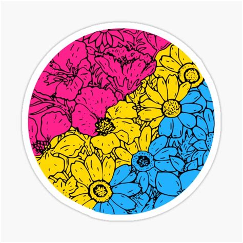 Pansexual Flowers Sticker For Sale By Mardoesthings Redbubble
