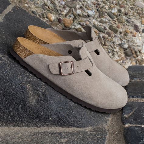 Boston Suede Leather Taupe Birkenstock