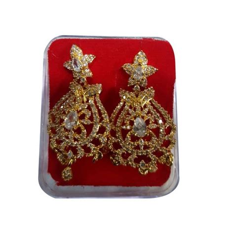 brass base party wear gold plated earrings at rs 250 pair in chennai