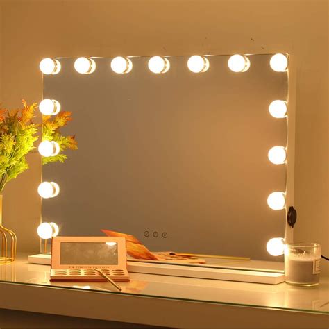 Ouo Hollywood Mirror With Lights Large Lighted Vanity Makeup Mirror