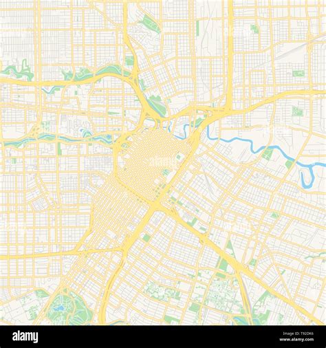 Empty Vector Map Of Houston Texas Usa Printable Road Map Created In