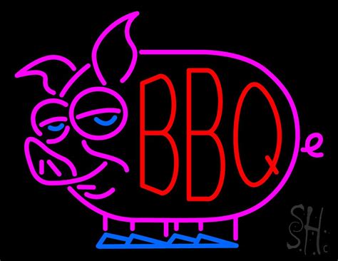 Bbq Pig Neon Sign Restaurant Neon Signs Neon Signs Bbq Pig Neon