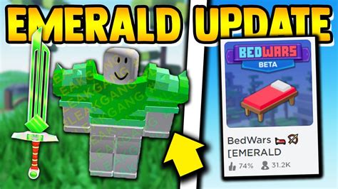 New Emerald Sword And Armor Update Bedwars Roblox Youtube