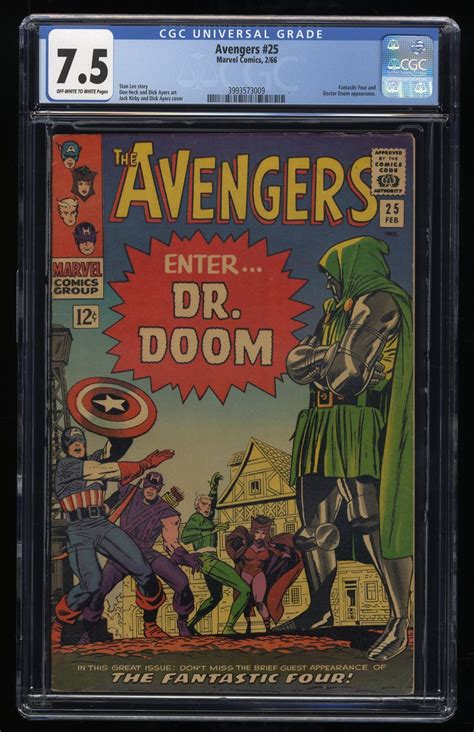 Avengers 25 Cgc Vf 75 Fantastic Four And Dr Doom Appearance