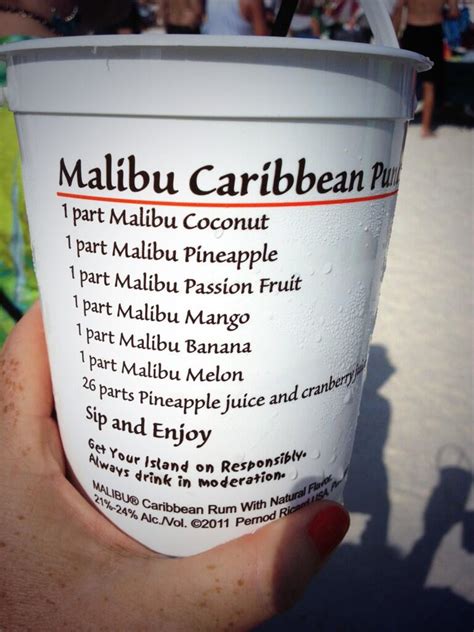 Malibu Rum Bucket Drink Recipe