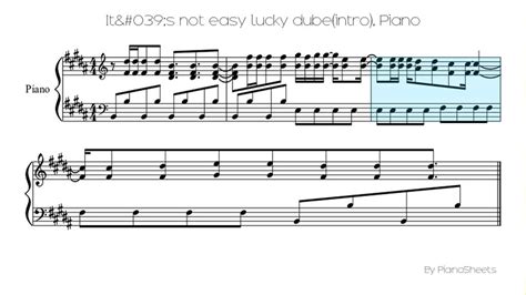 Its Not Easy Lucky Dubeintro Piano Solo Youtube