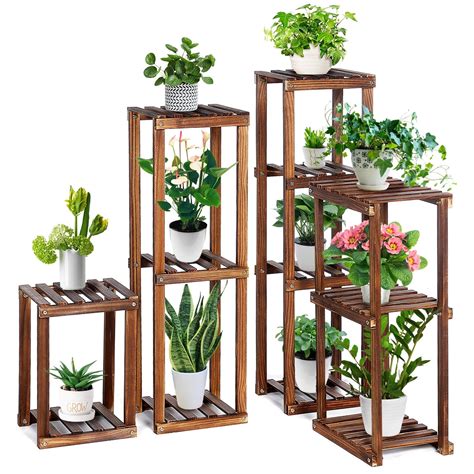 Garfans Plant Stand With Gardening Tool Plant Shelf For Indoor Outdoor