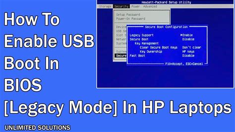 How To Enable Usb Boot In Bios Legacy Mode In Hp Laptops Unlimited