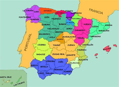 Spain Map Regions And Capitals