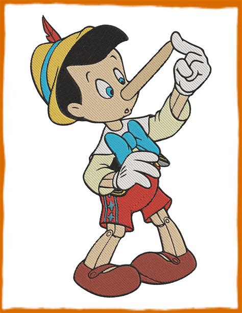 Nose Pinocchio Filled Embroidery Design 3 Instant Download Etsy
