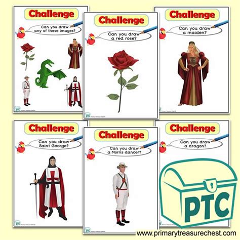 St George S Day Ict Challenge Cards Primary Treasure Chest St