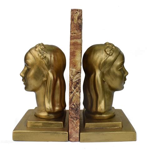 Antiques Atlas Art Deco Female Bust Bookends By Frankart C1930