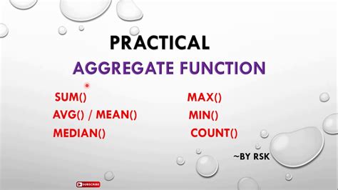 Aggregate Function Practical Aggregate Function In Dbms Aggregate