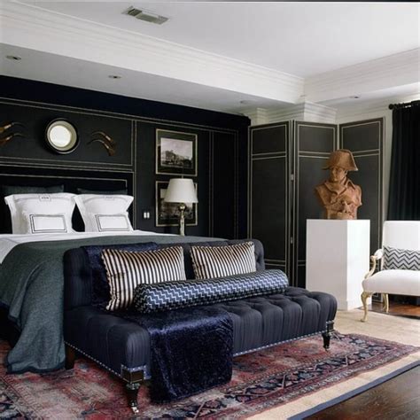 Elegant And Dramatic Masculine Bedroom Designs