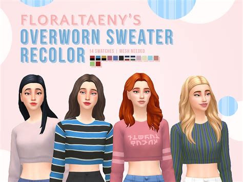 Maxis Match Finds — Floraltaeny Floraltaenys Overworn Sweater Sims