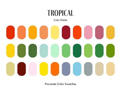Tropical Procreate Color Palette Graphic By Arborie · Creative Fabrica