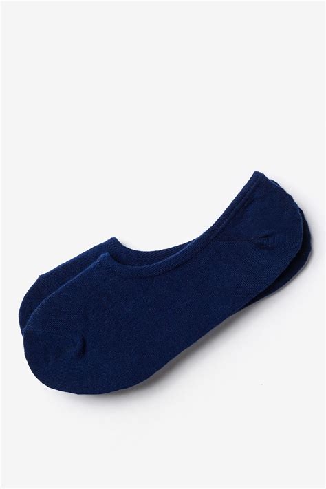 Navy Blue Carded Cotton Solid Navy No Show Sock