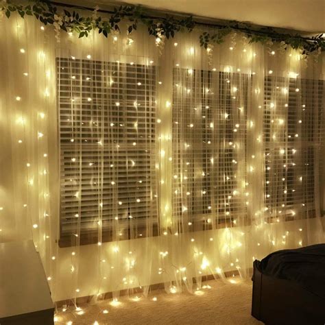 Casual Curtain Lights With White Linen Curtains Blackout