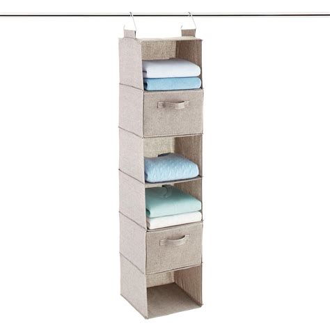 Container store hanging closet organizer. Grey 6-Compartment Hanging Sweater Organizer | The ...