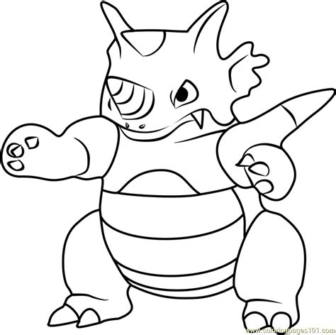 Rhydon Pokemon Go Coloring Page For Kids Free Pokemon Go Printable