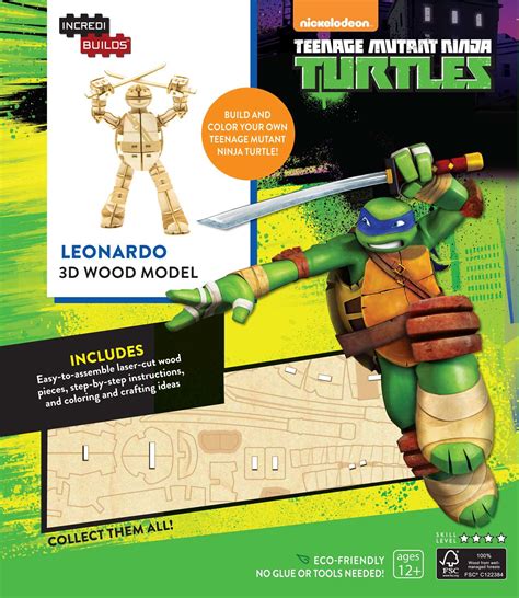 Incredibuilds Teenage Mutant Ninja Turtles Leonardo 3d Wood Model