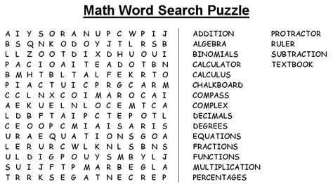 Free Math Word Search Puzzles Printable Printable Crossword Puzzles