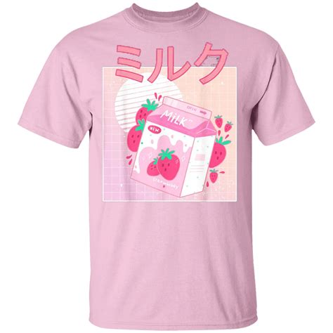 Pink Strawberry Milk Shirt Retro 90s Japanese Kawaii Strawberry Milk S