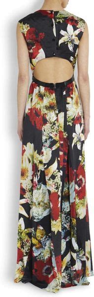 Alice Olivia Triss Floral Print Silk Satin Maxi Dress In Multicolor