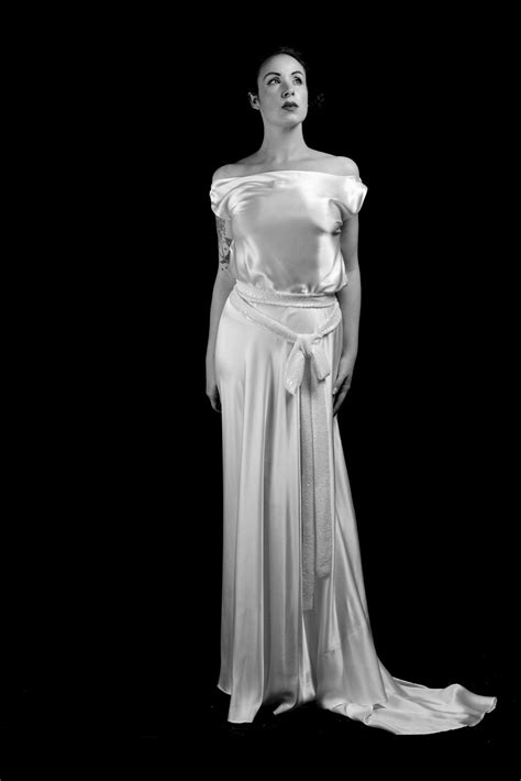 1930 bespoke silk satin bias cut wedding dress alexandraking