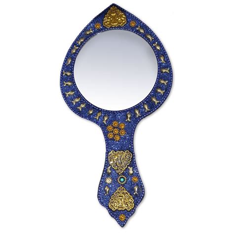 Blue Golden Trinkets Decorative Hand Mirror Hand Mirror Trinket Mirror
