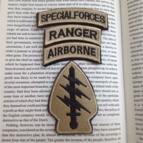 3 Set Special Forces Airborne Ranger Tabs Tactical Embroidered Hook