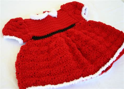 Baby Christmas Dress Pdf Crochet Pattern 0 6 Month Size Infant Etsy