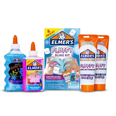 Elmers Fluffy Slime Kit Includes Elmers Translucent Color Glue