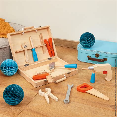 Montessori Wooden Premium Quality Toy Tool Set For Kids In Wooden Carr