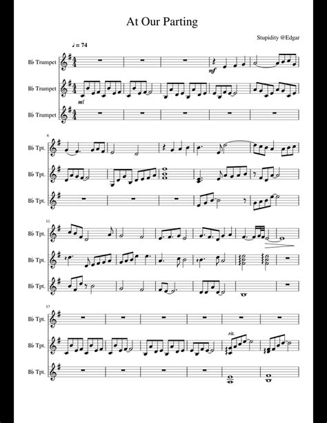 Kann auch für die verwandten programme notepad, printmusic etc verwendet werden. At Our Parting-Sao (trumpet only) sheet music for Trumpet ...