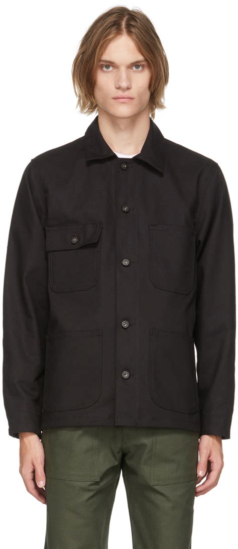 Naked Famous Denim Black Chore Coat 210 SSENSE Lookastic