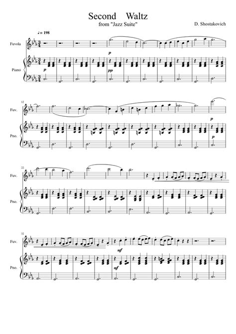 Shostakovich Waltz No2 Flutepiano Sheet Music Download Free In