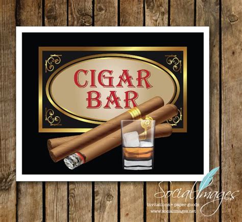 Printable Cigar Bar Sign 8 X 10 Digital File Etsy Cigars Sign