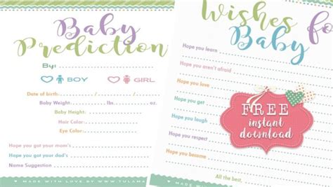Some categories or themes that you can use for your invitation cards are cartoons, baby animals, the colors pink or blue, ribbons. Free Adorable Baby Shower Advice Cards - Tulamama