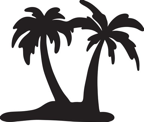 Two Silhouette Coconut Tree Vector Illustration 3095919 Vector Art At