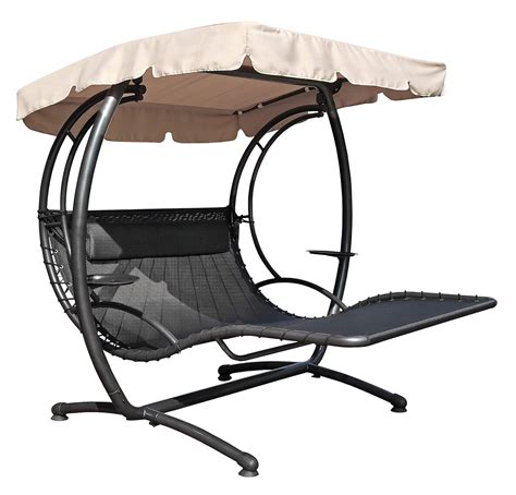 Jarder Swing Recliner 2 Seater Bed Seat With Canopy Patio Garden