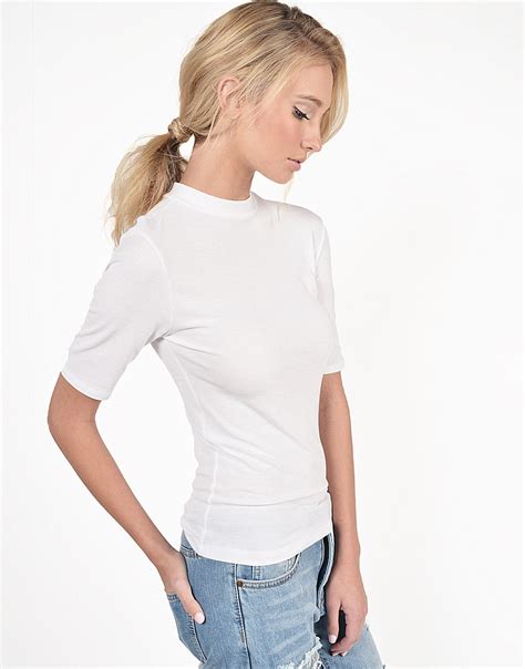 Ribbed Mock Neck Top Large 899 2020ave