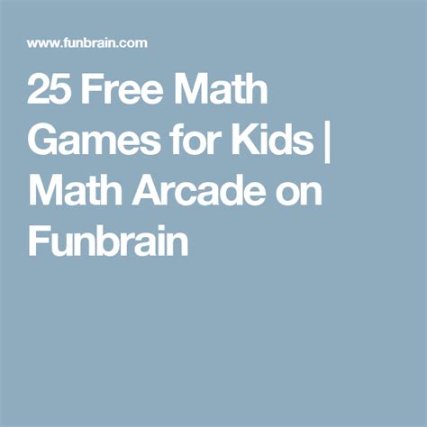 25 Free Math Games For Kids Math Arcade On Funbrain Math Games For